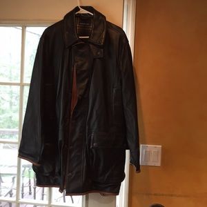 Men’s Flannel lined Black leather Jacket